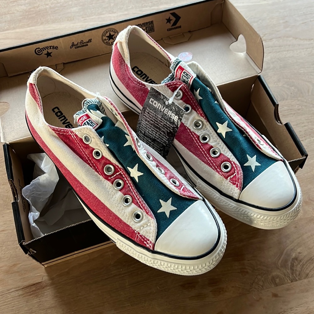 Converse Patriotic Red White Blue Stars Sneakers